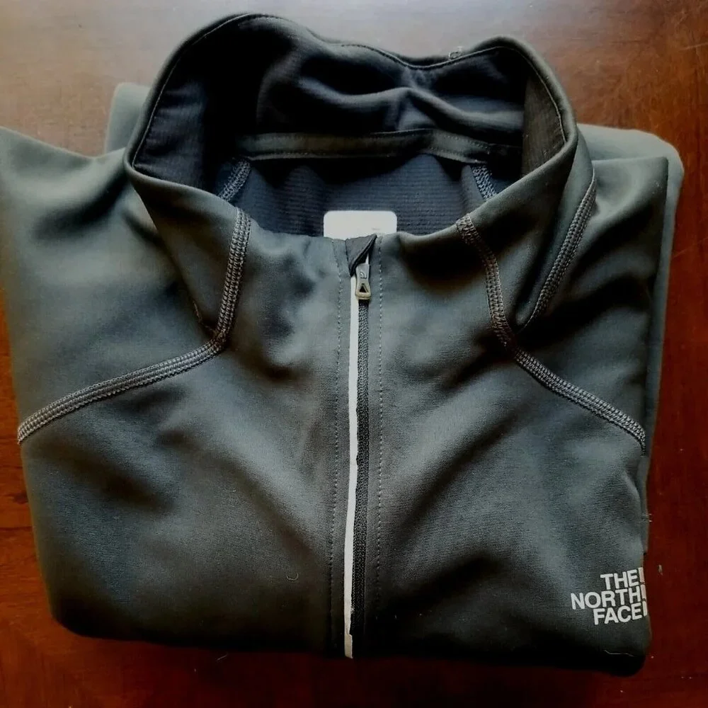 The North Face Flashdry 1/4 Zip Softshell Pullover Mens XL Back Pocket Hike Bike